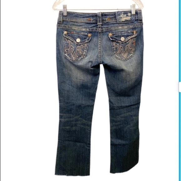 MEK Portland Bootcut Raw Hem Jeans 27” Size 4 - Picture 2 of 6